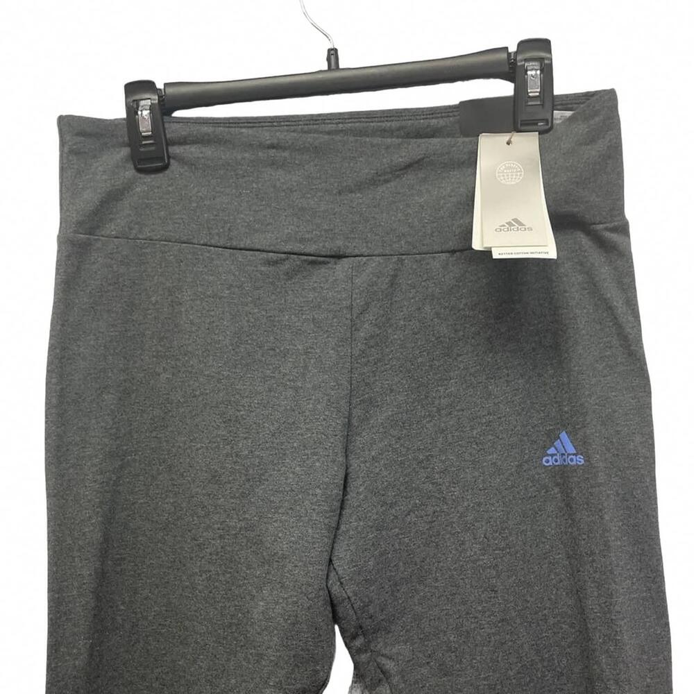NEW ADIDAS women's full length tight fit athletic leggings in gray - Picture 3 of 4